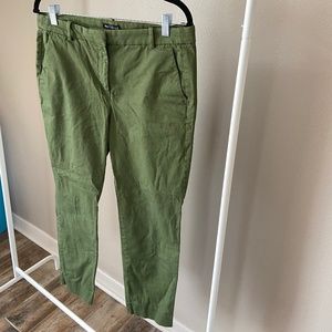 Green Ankle Length Work Pants